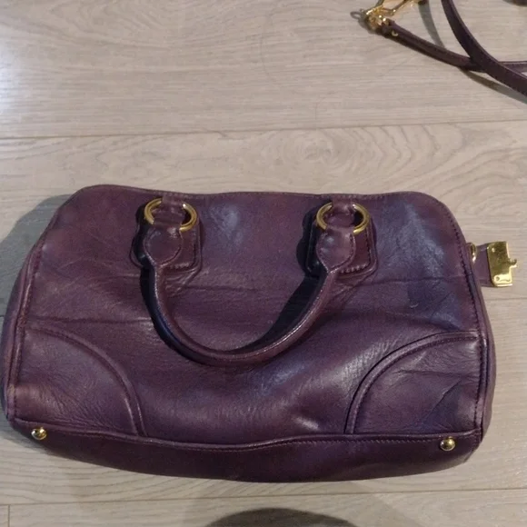 Miu Miu Purple Gold HardwareBowler Boston Two Way Sachel Shoulder Crossbody Bag - Picture 13 of 16